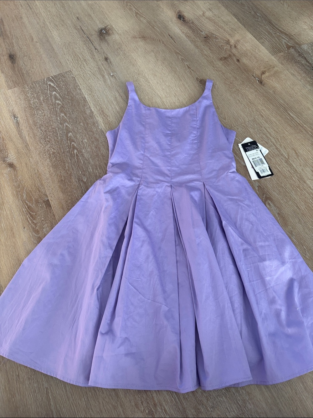 Girls' Lilac Sleeveless Pleated Dress - Classic Party Style